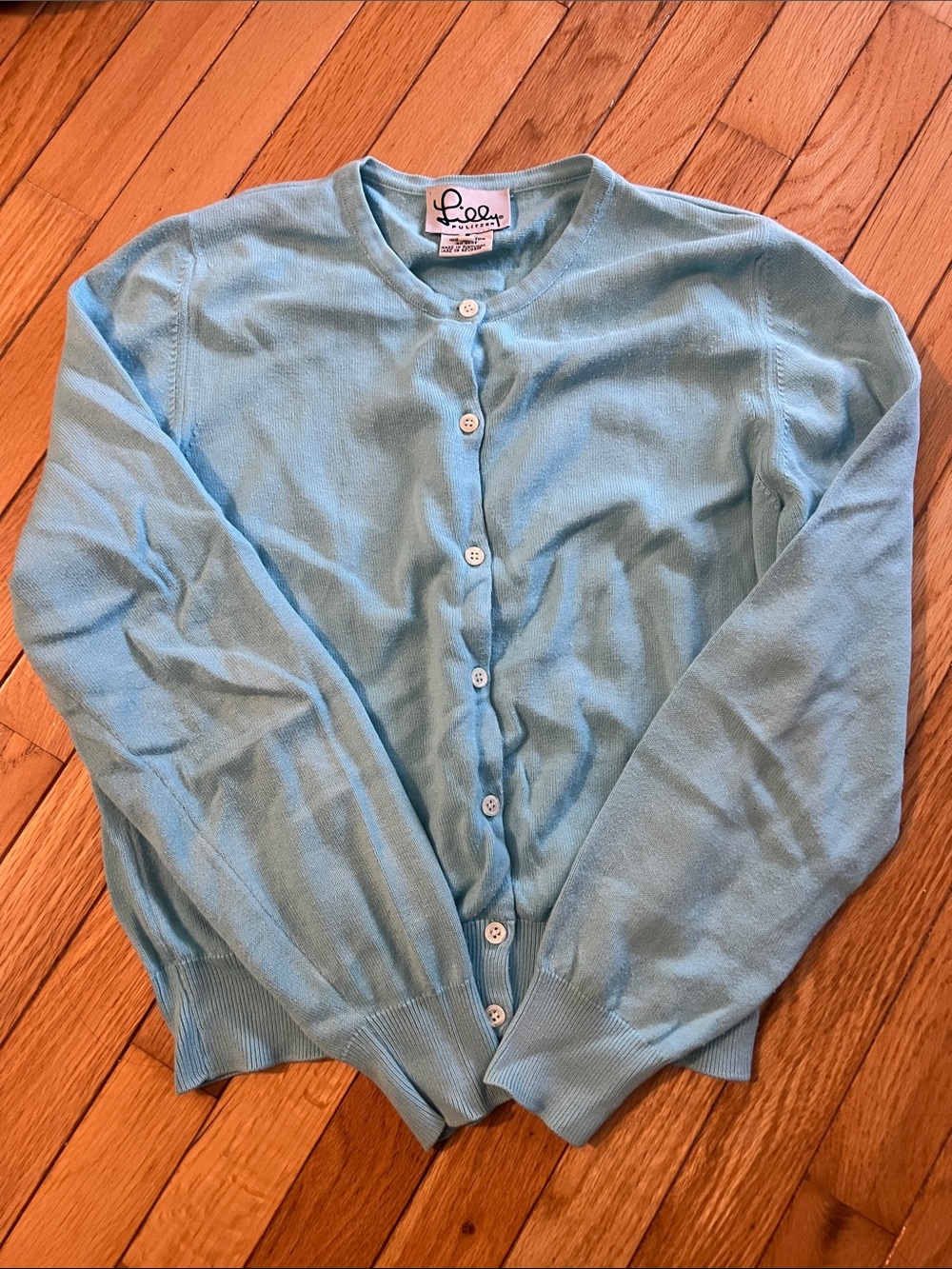 Vintage Baby Blue 100% Cotton Lilly Pulitzer Cardigan